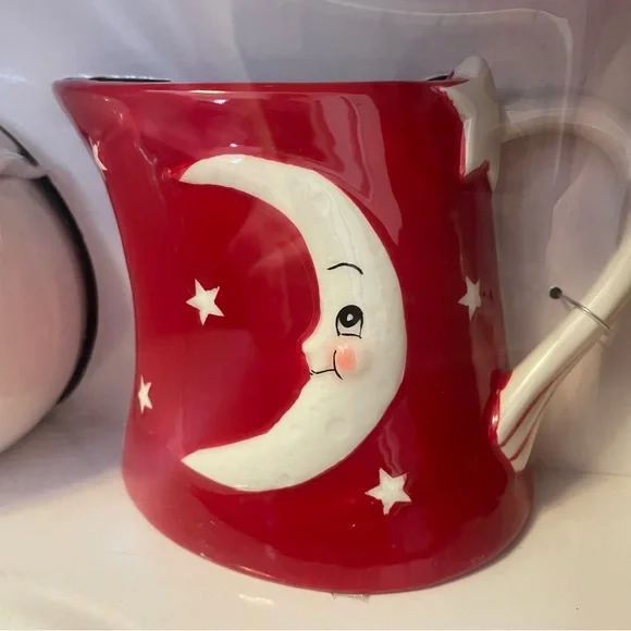 NIB JOHANNA PARKER LUNA SUGAR BOWL & CREAMER SET Laughing Moon Ceramic Coffee - Picture 4 of 12